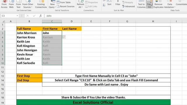 How to use Flash Fill in Excel 2019, 2016 and 2013 смотреть онлайн
