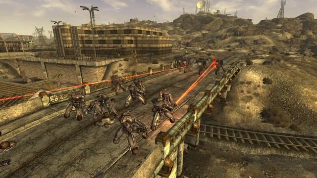 Securitrons vs Sentry Bots NPC Robot Battle - Fallout New Vegas смотреть онлайн