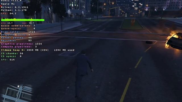 Apple MacBook Air M1 Grand Theft Auto V Test - CrossOver