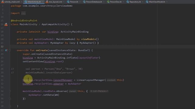 Search a RecyclerView using SearchView Widget - ROOM Database | Android Studio Tutorial смотреть онлайн