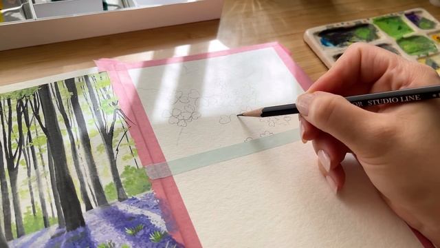 Calming Forest Landscape Gouache Paintings / Paint With Me ?