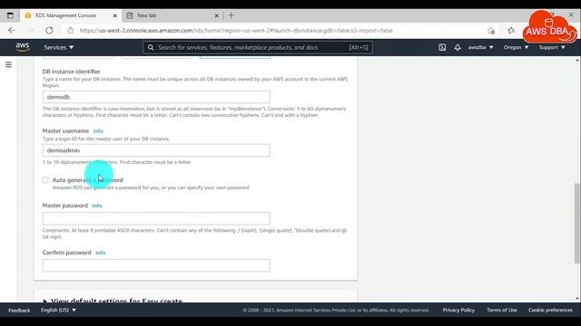 01 Creating a PostgreSQL DB instance with easy create using amazon rds console смотреть онлайн