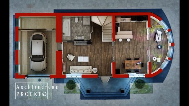 Проект дома с гаражом. Lake House. смотреть онлайн