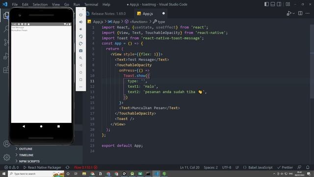 Cara Membuat Toast Message React Native смотреть онлайн