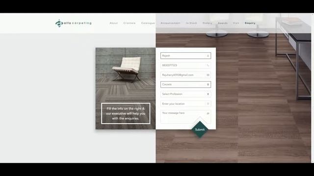 Alfa Carpeting India Website - SEO Inquiry Form смотреть онлайн