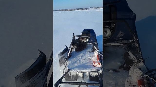 мотобуксировщик ахтар по глубокому снегу часть 1