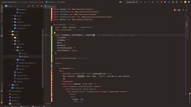 Build a React Data Dashboard App | Next.js, MUI, Typescript - 7. Settings and Profile UI смотреть онлайн