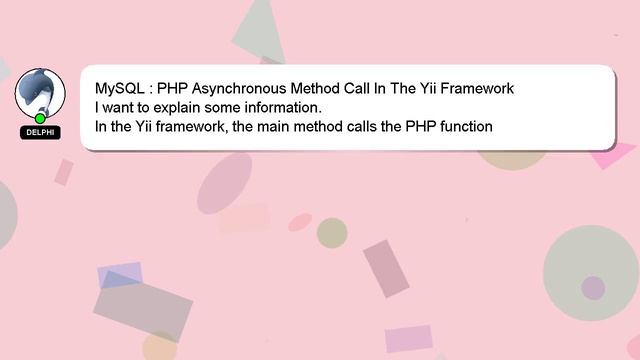 MySQL : PHP Asynchronous Method Call In The Yii Framework смотреть онлайн