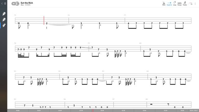 Aerosmith - Eat The Rich (BASS TAB PLAY ALONG)
