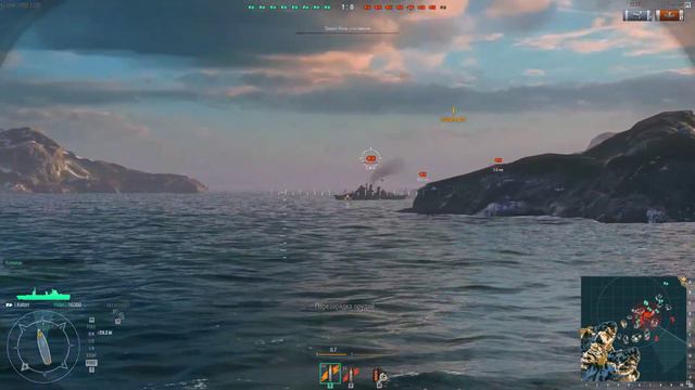 World of Warships. Gameplay. Кооперативный бой на Katori смотреть онлайн
