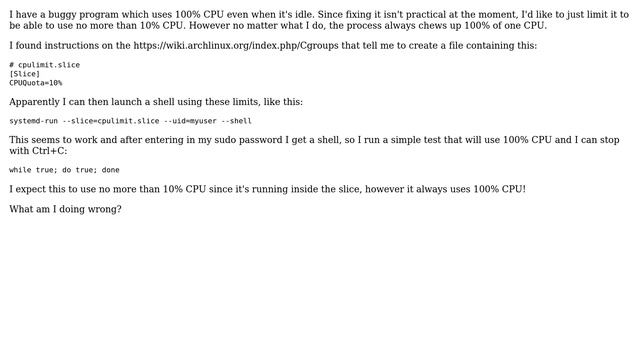Unix & Linux: How to limit CPU usage with systemd-run? смотреть онлайн