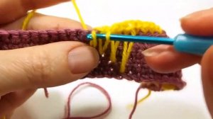 Плотные узоры крючком Узор с вытянутыми петлями.  Узор для сумки +схема Урок 269  Crochet pattern