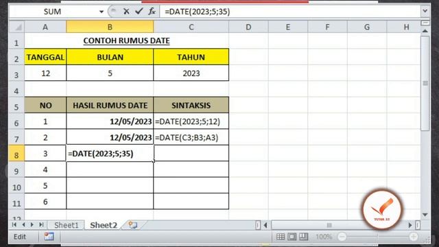 Rumus Tanggal Otomatis (Fungsi DATE) di Excel | Tutorial Excel смотреть онлайн