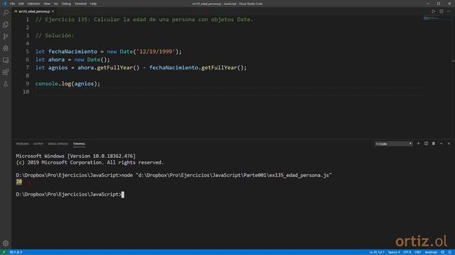 JavaScript - Ejercicio 135: Calcular la Edad de una Persona con Objetos Date смотреть онлайн