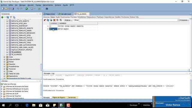 .:. Eliminar Registros en tablas en Oracle Database .:. смотреть онлайн