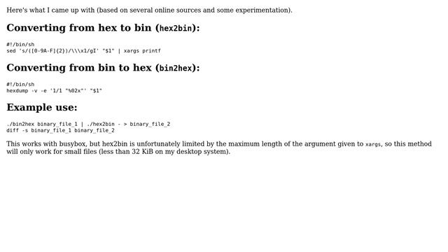 Unix & Linux: Converting from binary to hex and back (3 Solutions!!) смотреть онлайн