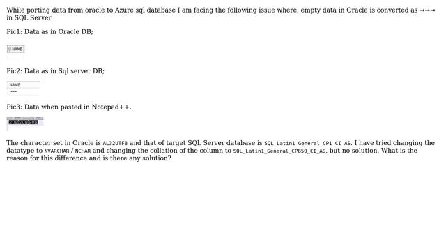 Databases: What is the SQL Server equivalent for Oracle character set AL32UTF8? смотреть онлайн