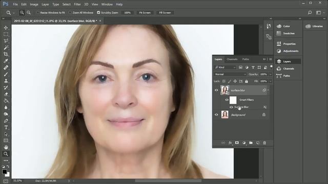 Adobe Photoshop - Smart Filter (Surface Blur) смотреть онлайн