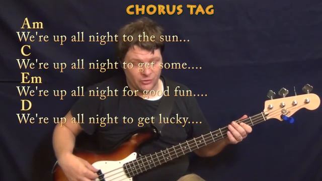 Get Lucky (Daft Punk) Bass Guitar Cover Lesson in Em with Chords/Lyrics смотреть онлайн