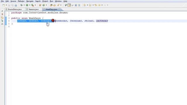 ENUMS IN JAVA DEMO смотреть онлайн
