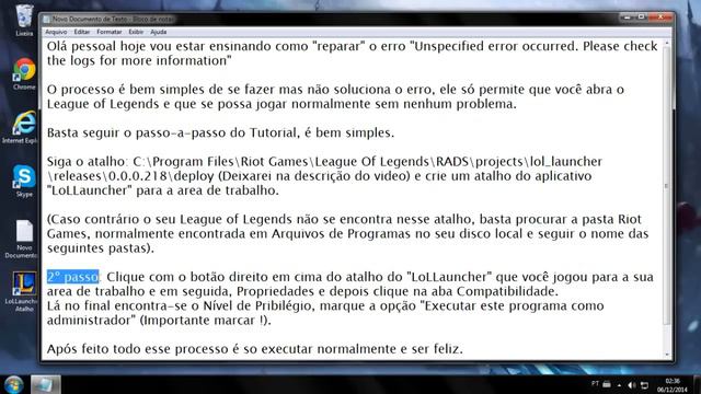 Unspecified Error Occurred / Download Pasta RADS/Projects (League of Legends) смотреть онлайн