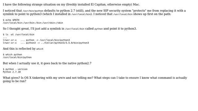 Apple: The "python" CLI executable seems to ignore path hierarchy (2 Solutions!!) смотреть онлайн
