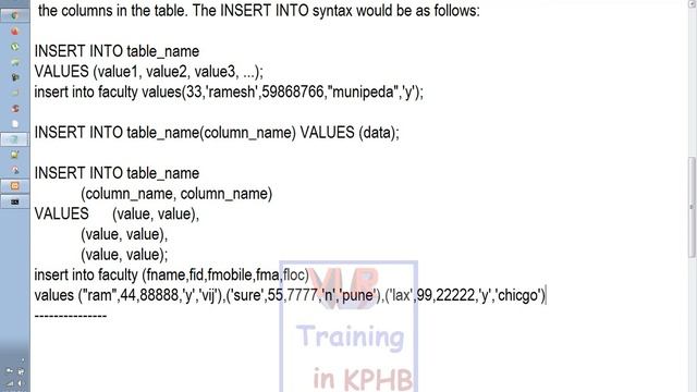 How to insert multiple records in sql table in telugu 11 смотреть онлайн