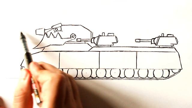 Как нарисовать Танк из мультика Геранд | Танк Гибрид Ратте + КВ-6 смотреть онлайн