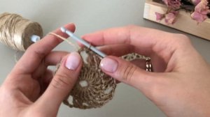 Подставка под горячее из джута крючком. Осенний декор своими руками ?