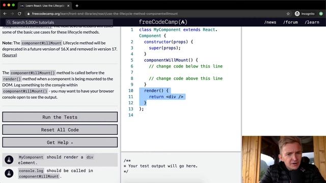 Use the Lifecycle Method componentWillMount - React - Free Code Camp смотреть онлайн