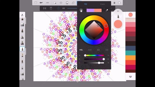 원으로 캔버스채우기(Fill the canvas with a circle)[스케치북,scetchbook] смотреть онлайн