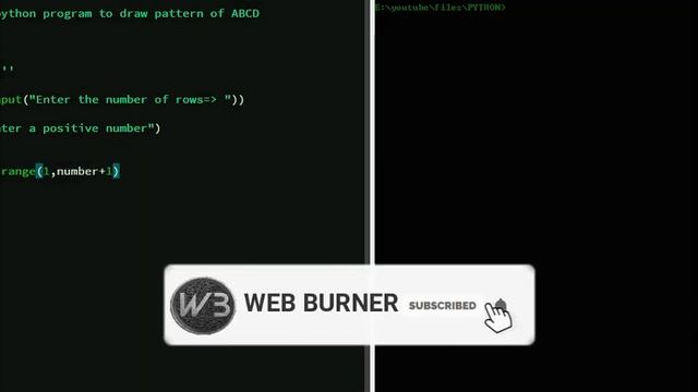 Python program to draw a pattern of ABCD || WEB BURNER смотреть онлайн