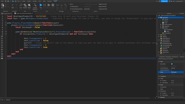 HOW TO MAKE A DEVELOPER PRODUCT DOOR WITH A PART?️ Roblox Studio Tutorial смотреть онлайн