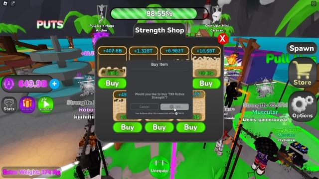 ПОДТЯГИВАНИЯ С САМЫМИ ТЯЖЕЛЫМИ ПРЕДМЕТАМИ в Эволюция ТУРНИКА в Pull Up Training Simulator Roblox смотреть онлайн