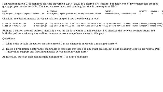 kubernetes metrics-server giving context deadline exceeded смотреть онлайн