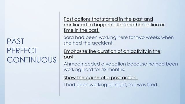 PAST PERFECT VS PAST PERFECT CONTINUOUS смотреть онлайн