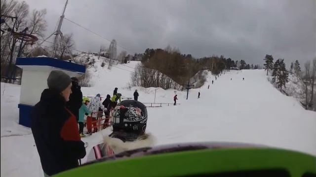 23.02.2022 КГЛ Авальман г. Барнаул склон №2 Первый спуск Евгена