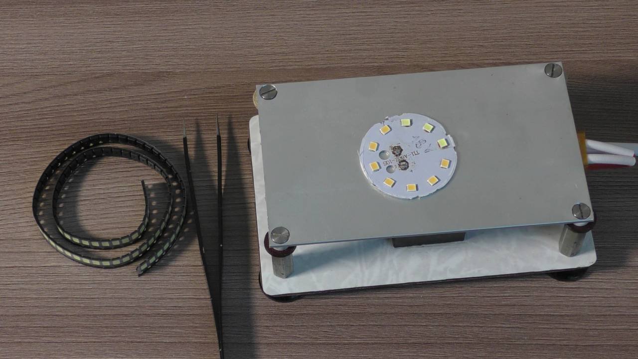 Пайка светодиодов Smd с помощью термостолика.