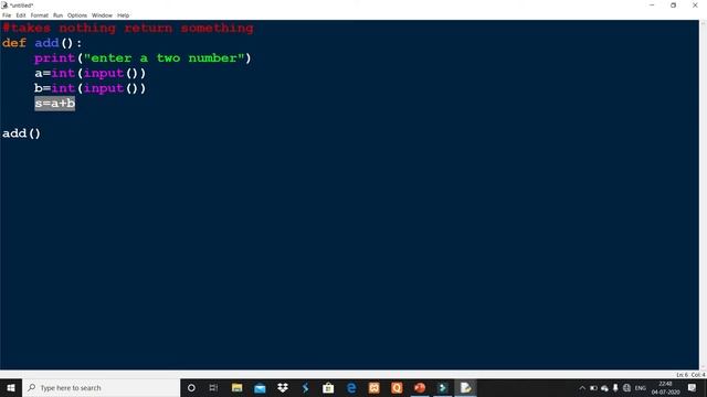 Python tutorial -23||takes nothing return something||for absolute beginners||updated version смотреть онлайн
