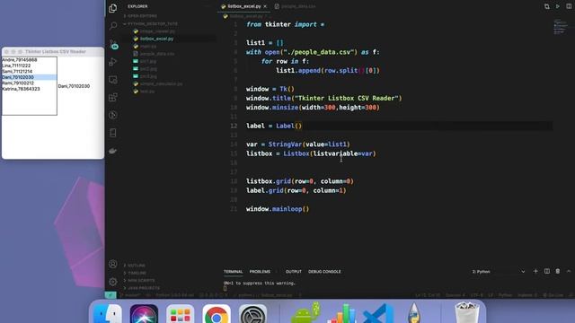 GUI Programming Python - CSV Reader in Listbox смотреть онлайн