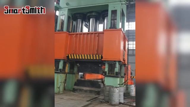 Stretching process of squre billet in hydraulic press, replace pneumatic hammer on drawing and bloo смотреть онлайн