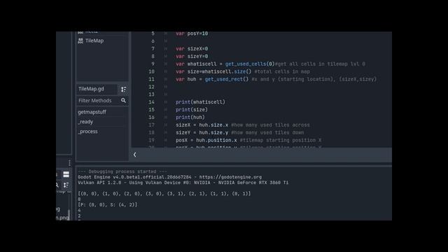 Godot 4 beta: finding a tilemaps size, starting position and used cells. смотреть онлайн