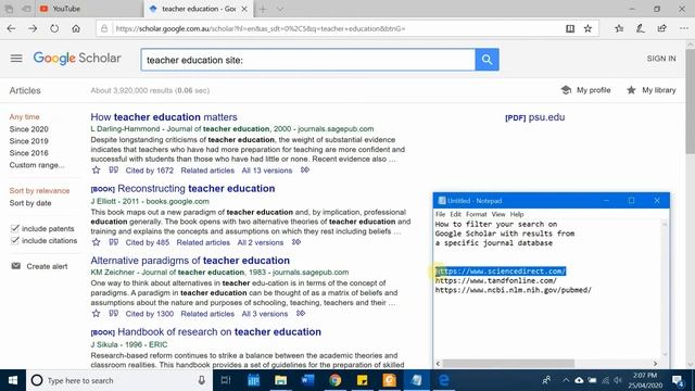 How to filter Google Scholar search to extract studies from a certain database смотреть онлайн