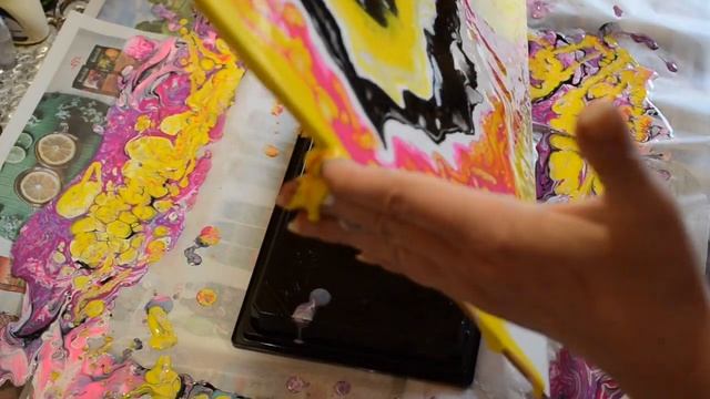 Гранатовый цветок. Акриловая заливка. fluid art смотреть онлайн