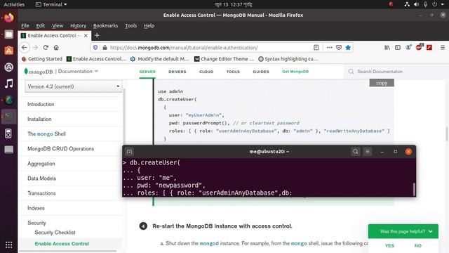 How to create root user and password MongoDB on Ubuntu, Linux | Enable Access Control of MongoDB смотреть онлайн