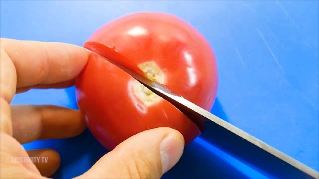 Учим овощи для детей - Нарезка настоящих овощей смотреть онлайн