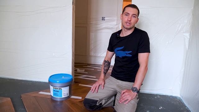 Клей для паркета. Укладка массива. Французская елочка. смотреть онлайн