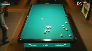 ЖЕНЯ СТАЛЕВ ПОКАЗЫВАЕТ ВЫСОКИЙ КЛАСС БИЛЬЯРДНОЙ ИГРЫ С ПАШЕЙ СЛОБОДНЯКОМ