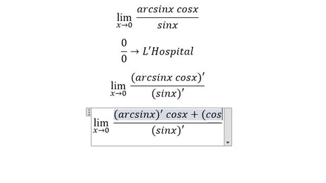 Calculus Help: Find the limits: lim (x→0) arcsinx cotgx - Techniques - L'Hospital смотреть онлайн