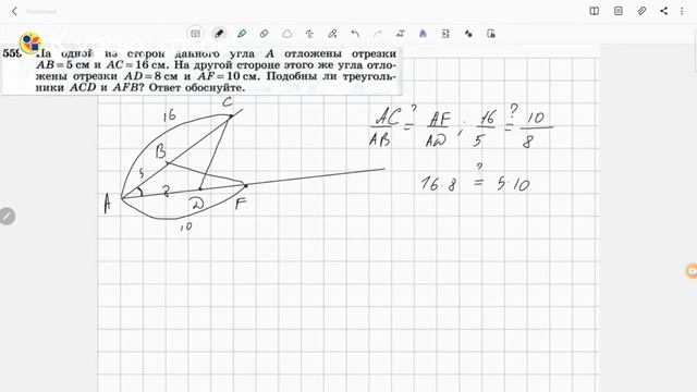 Геометрия 8 класс. Задача № 559 смотреть онлайн